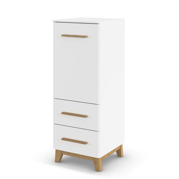 Kast Carlsson - breedte 40 cm wit/eikenhout