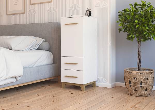 Kast Carlsson - breedte 40 cm wit/eikenhout