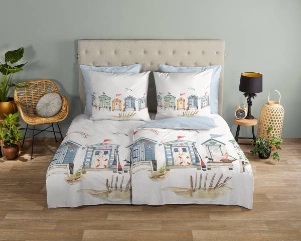 Biancheria per letto No.30860 Renforcé - Blu - 135 x 200 cm + cuscino 80 x 80 cm