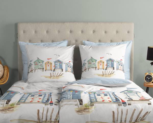 Biancheria per letto No.30860 Renforcé - Blu - 135 x 200 cm + cuscino 80 x 80 cm