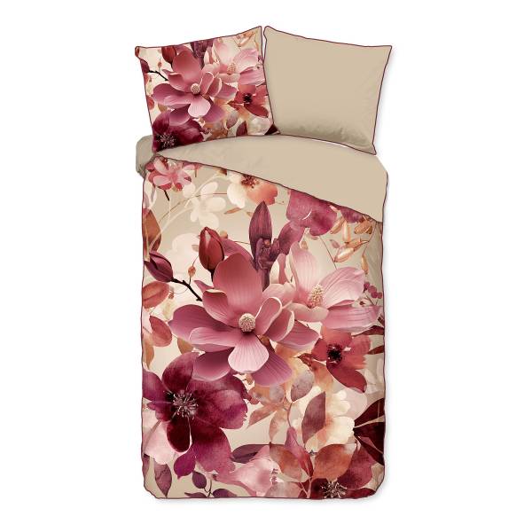 Biancheria per letto No.33322 Raso - sabbia / rosé - 140 x 200/220 cm + cuscino 70 x 60 cm