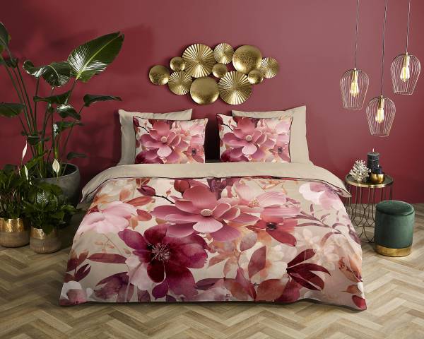Biancheria per letto No.33322 Raso - sabbia / rosé - 140 x 200/220 cm + cuscino 70 x 60 cm