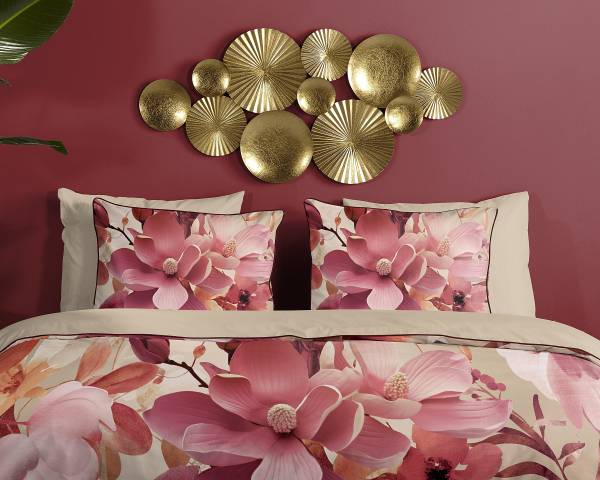 Biancheria per letto No.33322 Raso - sabbia / rosé - 140 x 200/220 cm + cuscino 70 x 60 cm