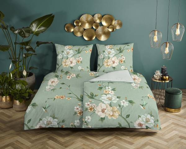 Biancheria per letto No.10101 Raso - Verde menta - 135 x 200 cm + cuscino 80 x 80 cm