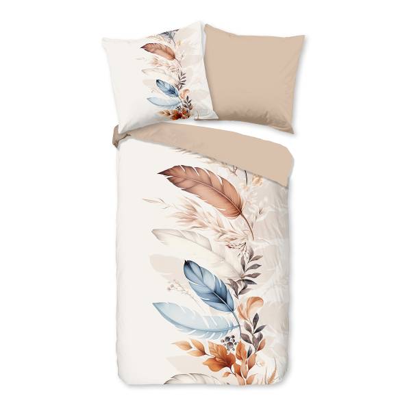 Biancheria per letto No.33152 Renforcé - Sabbia - 135 x 200 cm + cuscino 80 x 80 cm