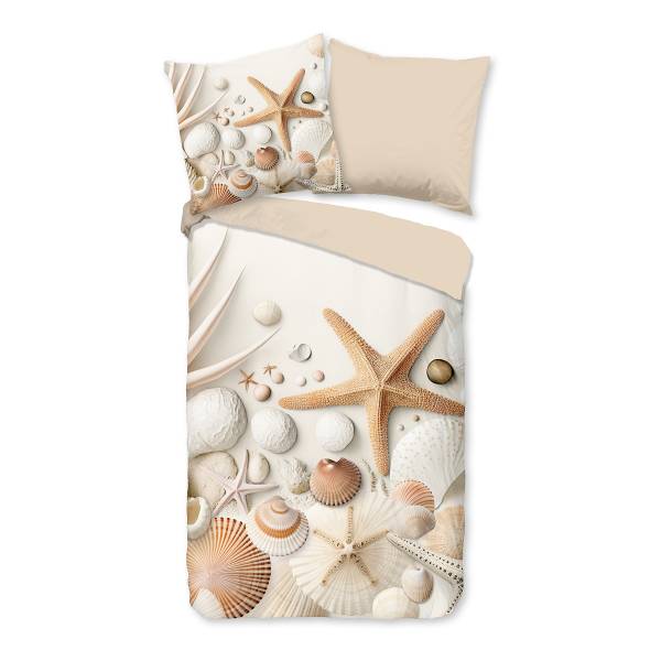Biancheria per letto No.33260 Renforcé - Sabbia - 135 x 200 cm + cuscino 80 x 80 cm