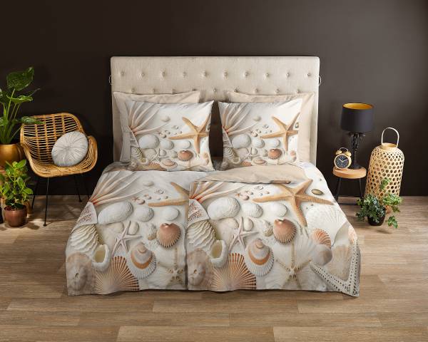 Biancheria per letto No.33260 Renforcé - Sabbia - 135 x 200 cm + cuscino 80 x 80 cm