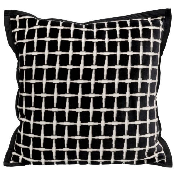 Dekokissen Melody Polyester - Schwarz / Weiß