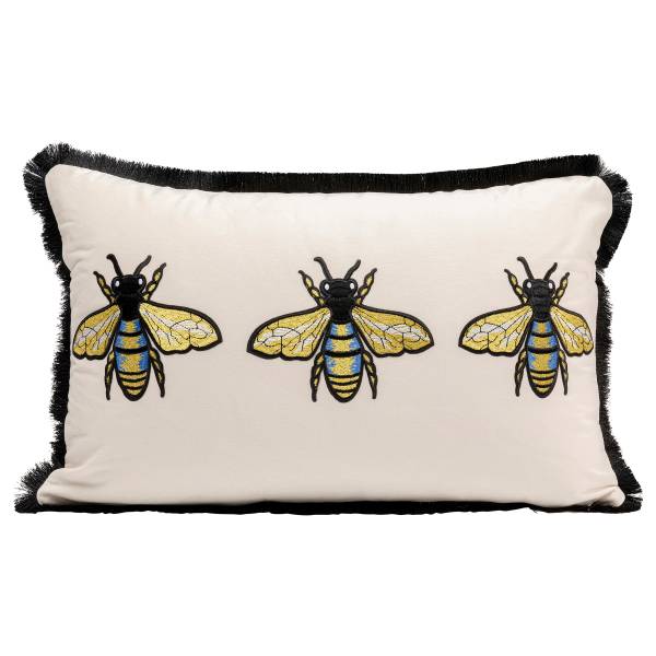 Dekokissen Bees Polypropylen / Polyester - Weiß