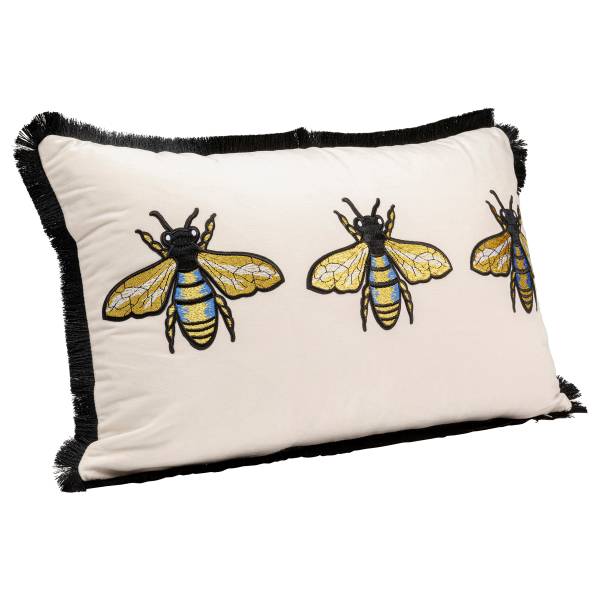 Dekokissen Bees Polypropylen / Polyester - Weiß