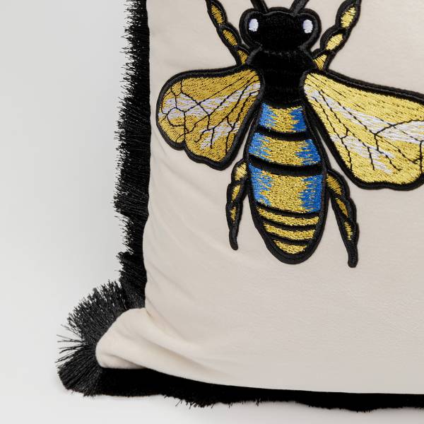 Dekokissen Bees Polypropylen / Polyester - Weiß