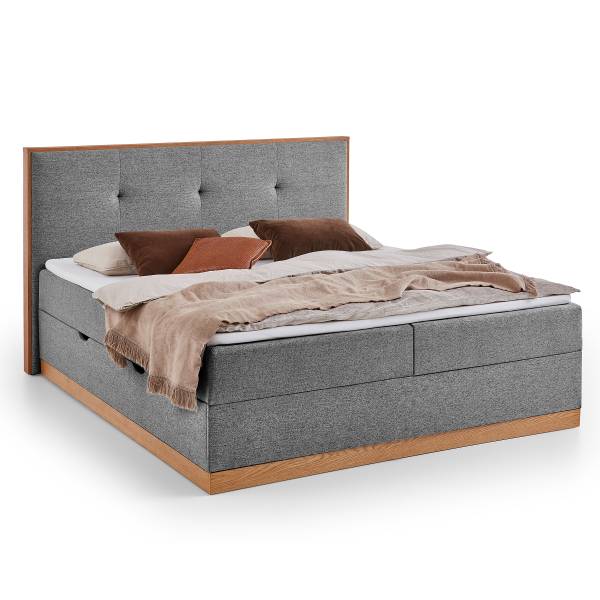 Letto Baimiyan Grigio - Tessuto piatto - Quercia - 190 x 115 x 210 cm