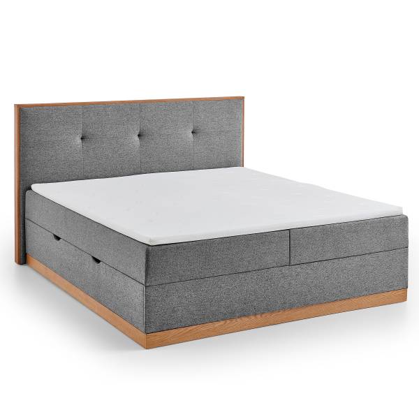 Letto Baimiyan Grigio - Tessuto piatto - Quercia - 190 x 115 x 210 cm