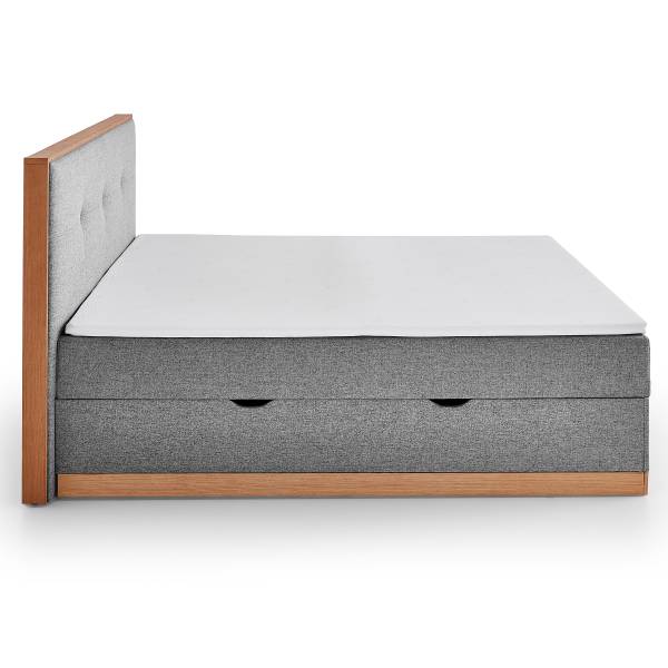 Letto Baimiyan Grigio - Tessuto piatto - Quercia - 190 x 115 x 210 cm
