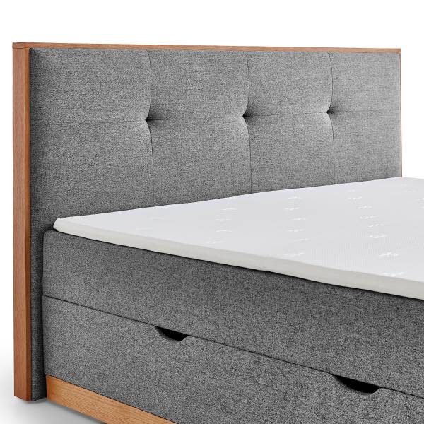 Letto Baimiyan Grigio - Tessuto piatto - Quercia - 190 x 115 x 210 cm