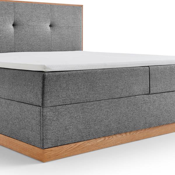 Letto Baimiyan Grigio - Tessuto piatto - Quercia - 190 x 115 x 210 cm