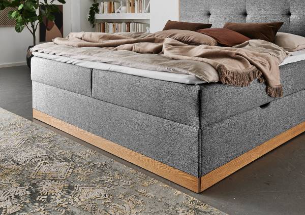 Letto Baimiyan Grigio - Tessuto piatto - Quercia - 190 x 115 x 210 cm
