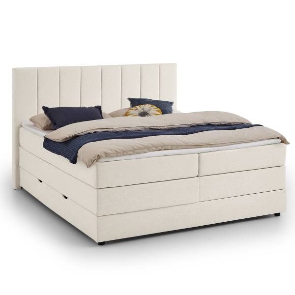 Bed Adalpura Platweefsel Norana: Crèmekleurig