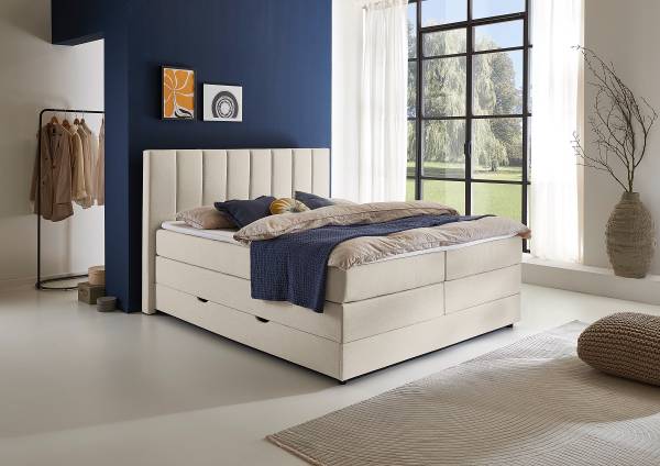 Bed Adalpura Platweefsel Norana: Crèmekleurig