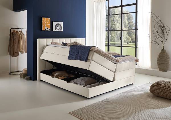 Bed Adalpura Platweefsel Norana: Crèmekleurig