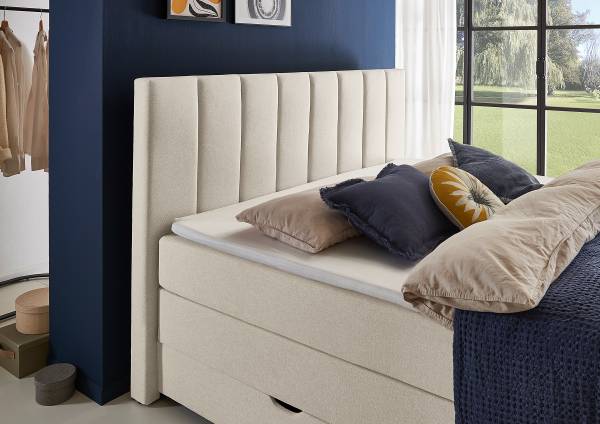 Bed Adalpura Platweefsel Norana: Crèmekleurig