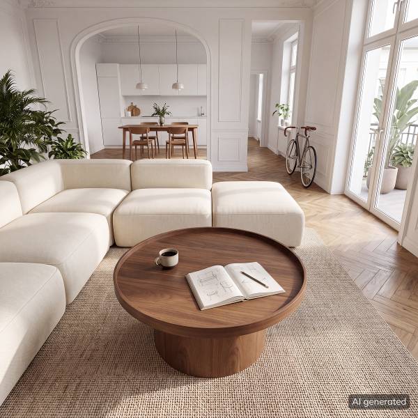 Couchtisch BOURAPIL Echtholzfurnier - Walnuss