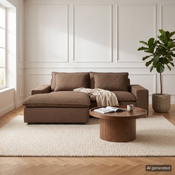 Couchtisch BOURAPIL Echtholzfurnier - Walnuss