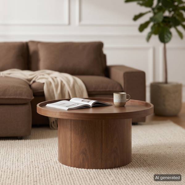 Couchtisch BOURAPIL Echtholzfurnier - Walnuss