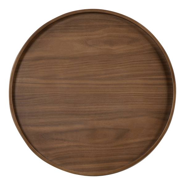 Beistelltisch BOURAPIL Echtholzfurnier - Walnuss - Durchmesser: 50 cm