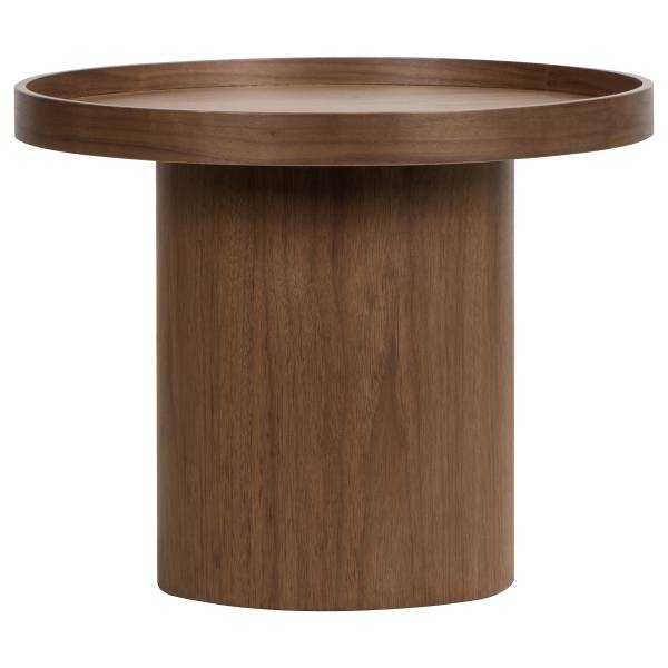 Beistelltisch BOURAPIL Echtholzfurnier - Walnuss - Durchmesser: 50 cm