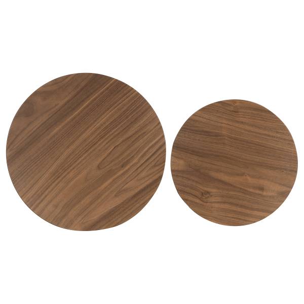 Furniertes Beistelltisch-Set Nilla Walnuss