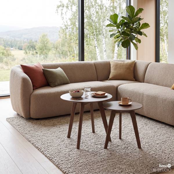 Furniertes Beistelltisch-Set Nilla Walnuss