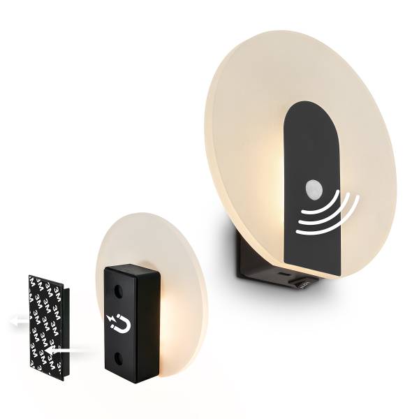 Akku LED-Wandleuchte Aurora Schwarz