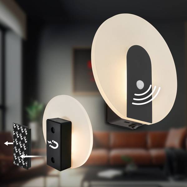 Akku LED-Wandleuchte Aurora Schwarz