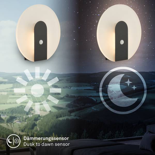 Akku LED-Wandleuchte Aurora Schwarz