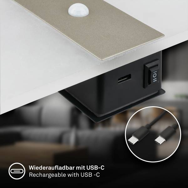 Akku LED-Wandleuchte Aura Gold