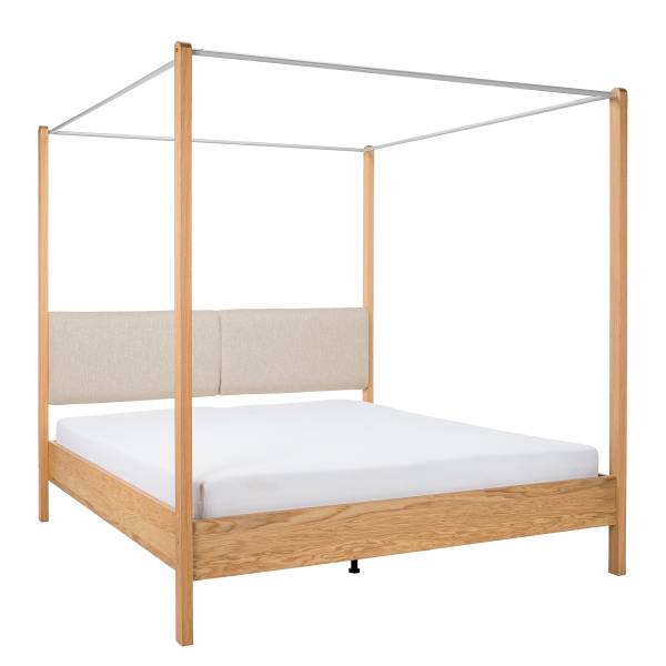Letto a baldacchino NOLBY Color bianco crema