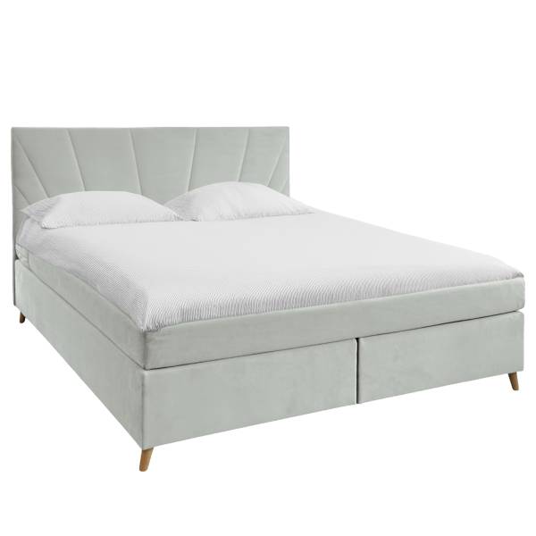 Boxbett Ranejo Samt Vaia: Hellgrau