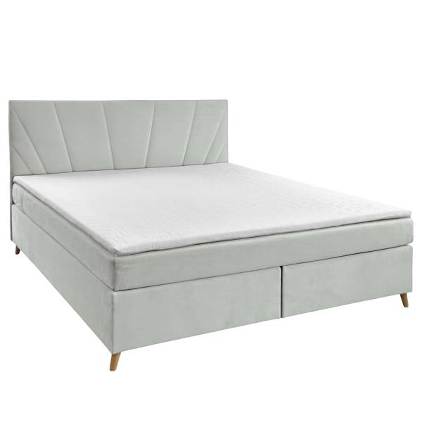 Boxbett Ranejo Samt Vaia: Hellgrau