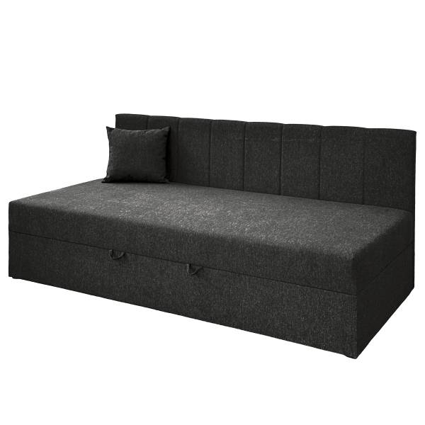 Logeerbed Nawiko Geweven stof Genia: antracietkleurig