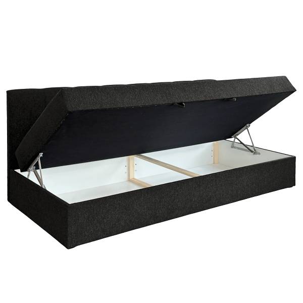 Logeerbed Nawiko Geweven stof Genia: antracietkleurig