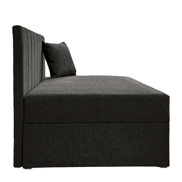 Logeerbed Nawiko Geweven stof Genia: antracietkleurig