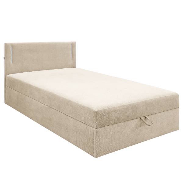 Letto con illuminazione Kalsare Tessuto strutturato Cully: beige - 90 x 200cm