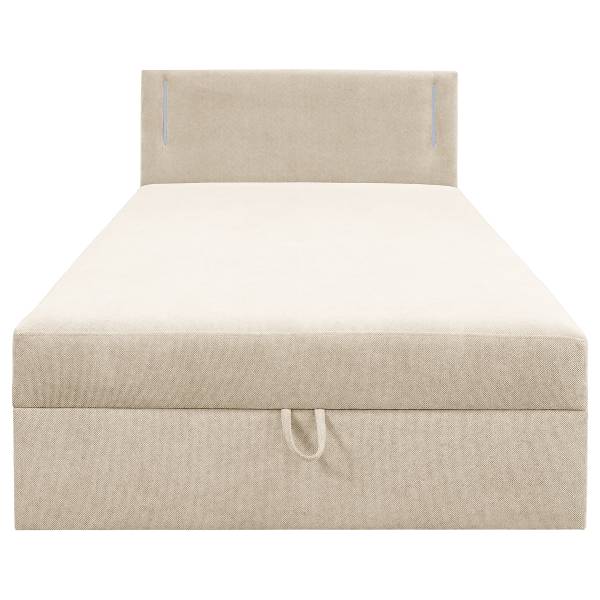 Letto con illuminazione Kalsare Tessuto strutturato Cully: beige - 90 x 200cm