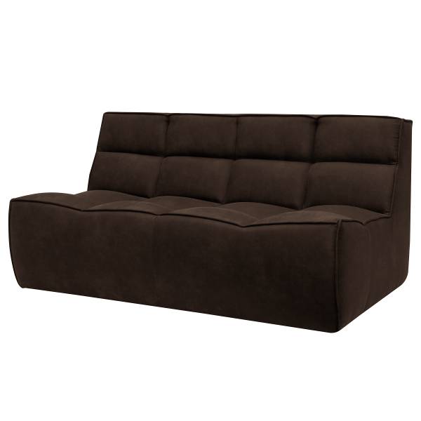 Canapé 2 places JUNEE Microfibre Rica: Marron foncé