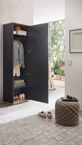 Garderobenschrank Bodini Anthrazit / Eiche Artisan Dekor