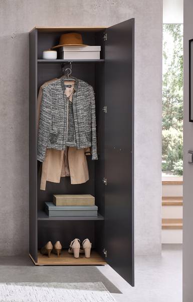 Garderobenschrank Bodini Anthrazit / Eiche Artisan Dekor