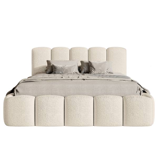 Polsterbett Cloudy II Bouclé Stoff Cady: Creme - 160 x 200cm