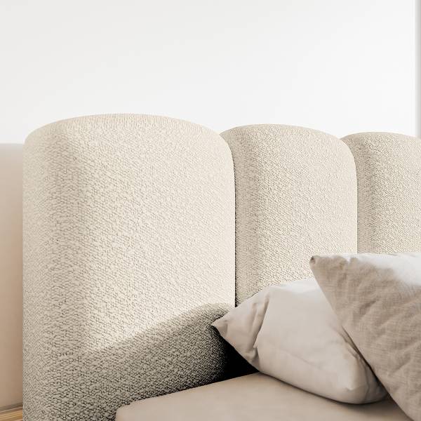 Polsterbett Cloudy II Bouclé Stoff Cady: Creme - 160 x 200cm