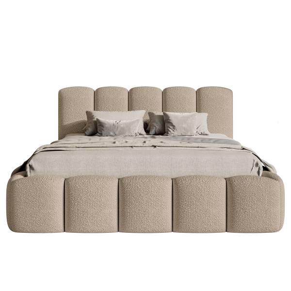 Polsterbett Cloudy II Bouclé Stoff Cady: Taupe - 180 x 200cm